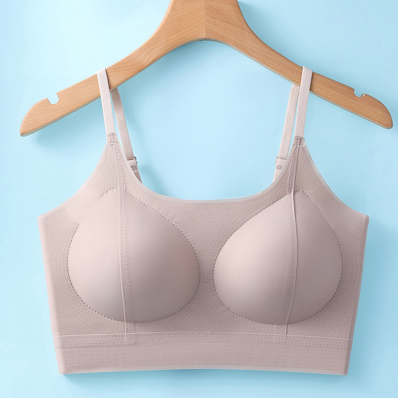 Chaleco de pecho envuelto con eslinga de espalda fina y hermosa para mujer, correa de hombro ajustable, copa fija, levantamiento, sujetador sin costuras