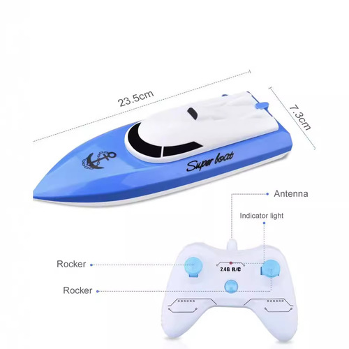Cross-border 2.4G High-Speed Remote Control Boat 4-Way Dual Motor Airship Racing Remote Control Boat Nautical Model Electric Toy