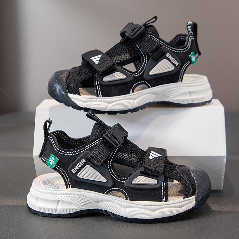 Niños huecos sandalias deportivas 2026 verano nuevos niños zapatos deportivos de bolsillo para niños zapatos de red simple estudiantes zapatillas frías image 5