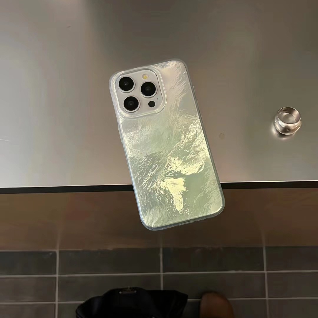 Patrón plisado de sentido avanzado Apple 15promax doble gradiente Apple 15 creativo 14pro funda para teléfono móvil para 13P