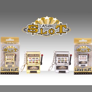 Cross -border export mini slot keychain mini version of slot machine gift creative Christmas gift fruit machine