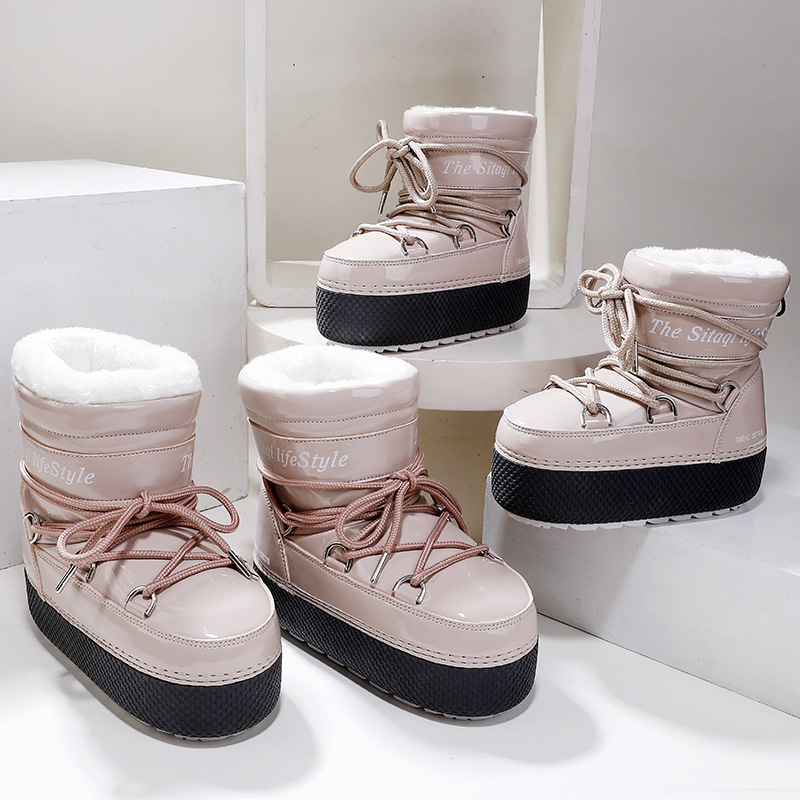 Las botas de esquí de té de arena de alta gama para padres e hijos de invierno son cálidas y fáciles de cuidar, seguras y de origen transfronterizo, dropshipping