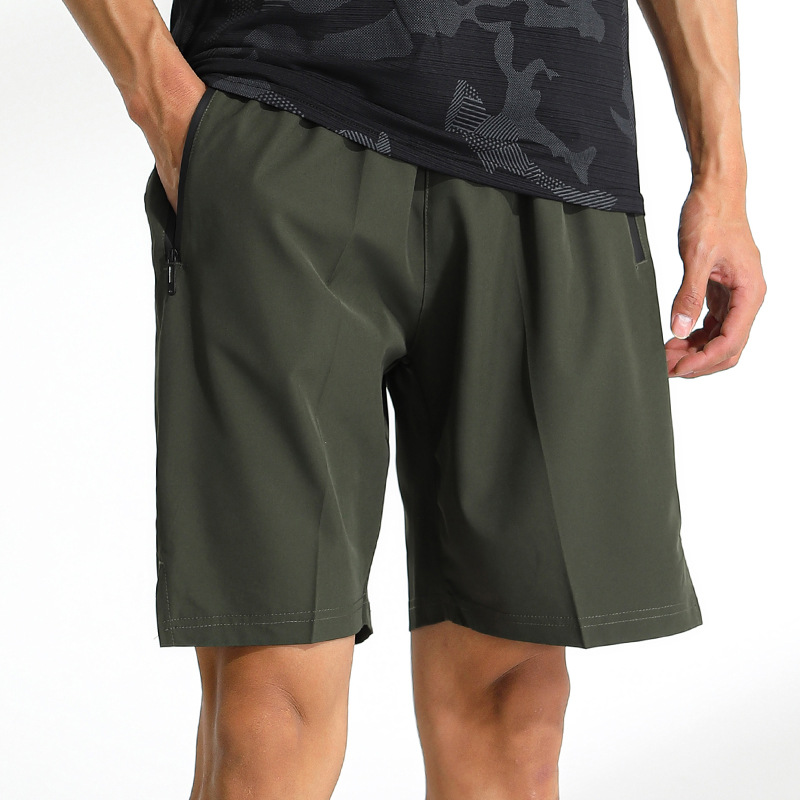 Pantalones cortos deportivos de secado rápido casuales para hombres de verano pantalones cortos elásticos de seda de hielo sueltos rectos en stock imprimible LG