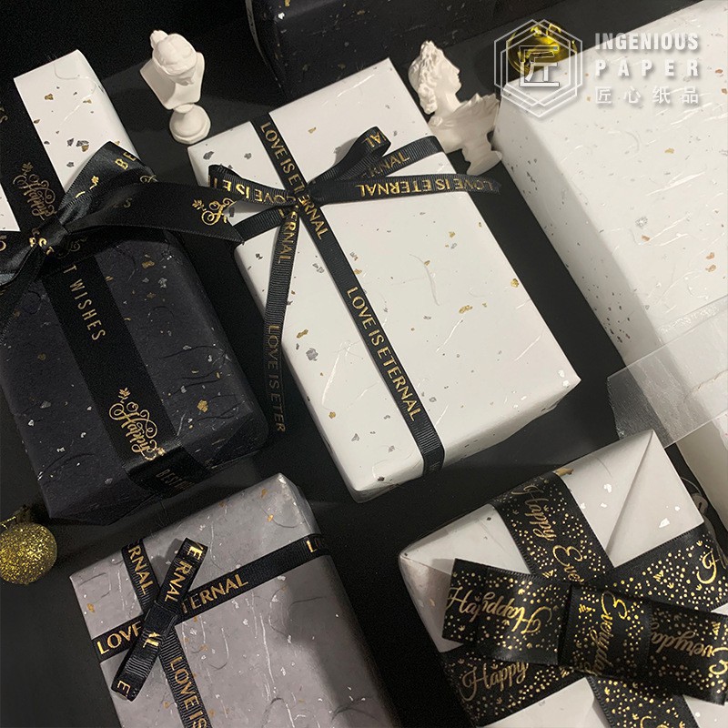 Papel de embalaje, papel de regalo de cumpleaños brillante, paquete de flores para niños, caja de regalo