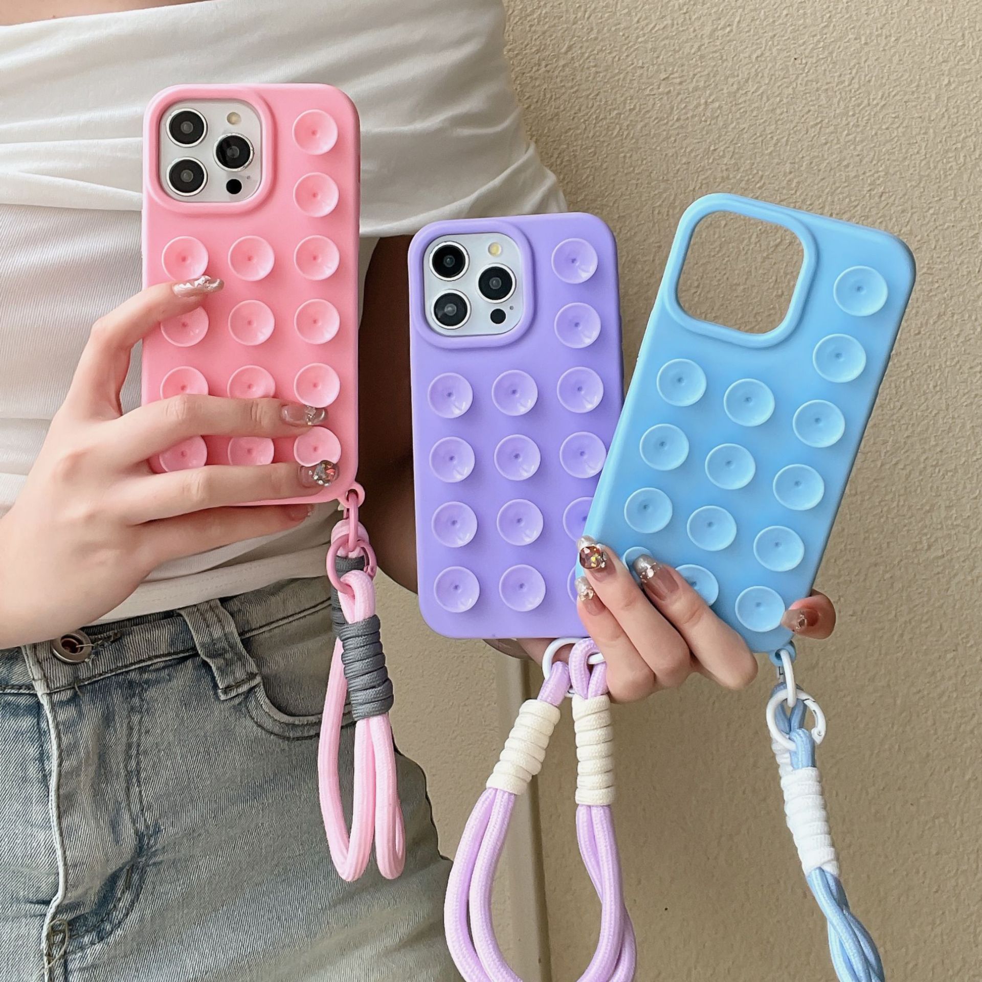 Silica Gel Solid Color Sweet Simple Style Phone Cases Phone Accessories display picture 3