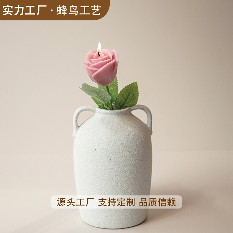 Velas de aromaterapia de rosas de simulación avanzada de venta caliente transfronteriza, recuerdos románticos del día de San Valentín, decoraciones decorativas al por mayor de venta caliente