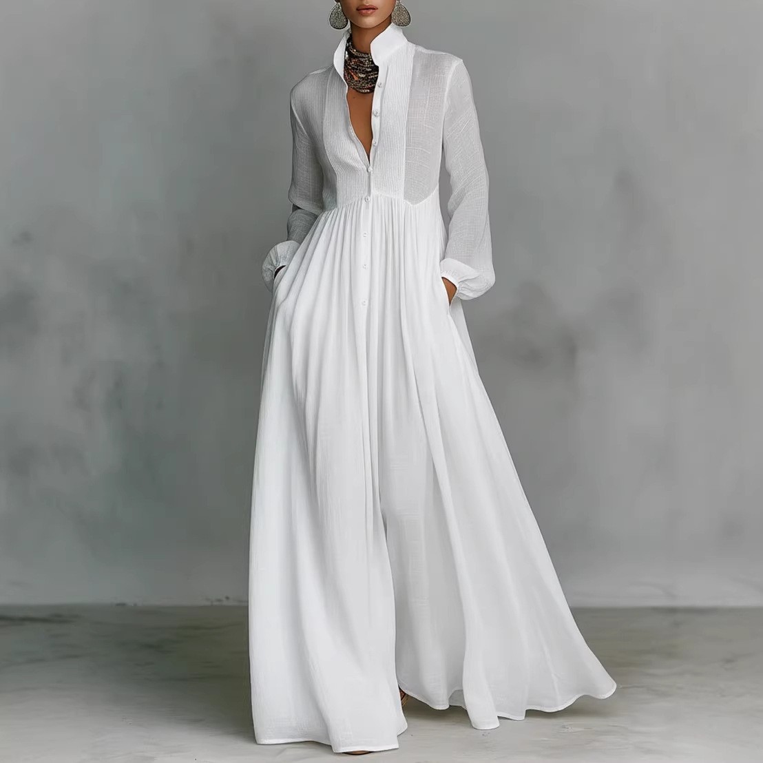 (Cross-border trading), spring fashionable elegant long dress, Amazon, European style, city style