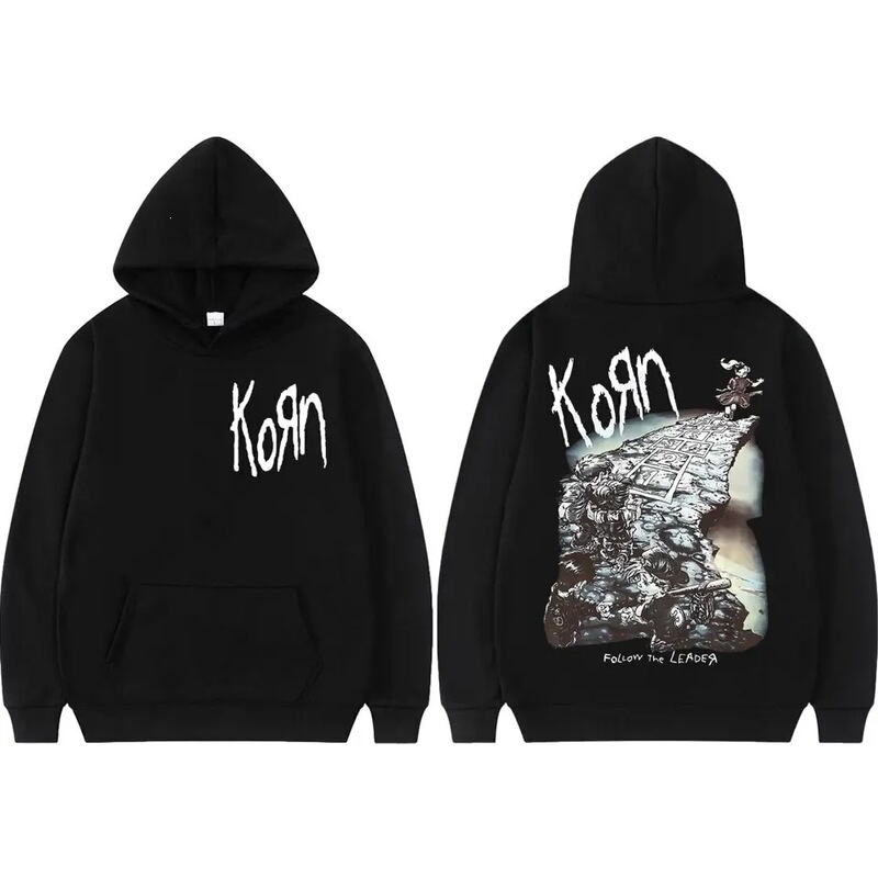 Rock Band Korn Ftl 25 Follow the Leader Product Hoodie Fashion Retro Hooded Sweatshirt for Men and Women