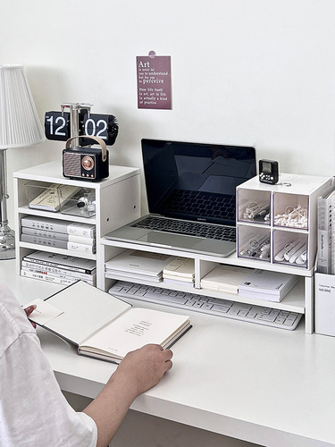 Laptop heightening stand desk office desk desktop storage shelf computer monitor dorm desk top shelf