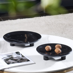 メーカーの柔らかい装飾品の置物のホテルのサンプルの間の工事の家庭の収納のトレーの天然の大理石の果物の皿の飾り物