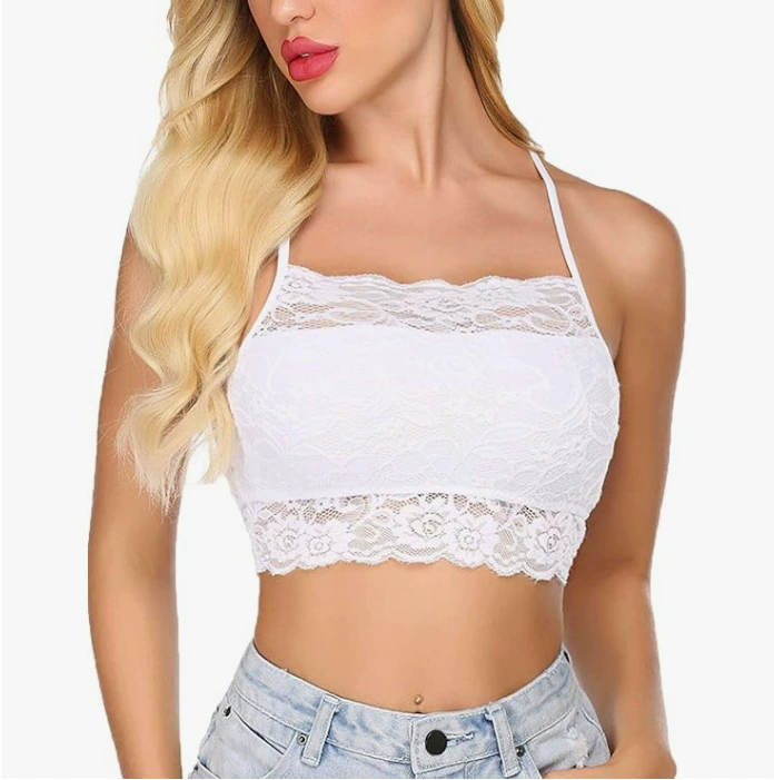 Lace bra top, breast pads for students, protective underware, underwear, strap bra, backless