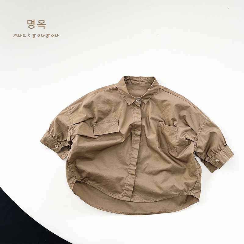 Camisa de longitud media para niños primavera y otoño nuevas niñas estilo coreano chaqueta mori suelta personalizada ropa para niños moda para bebés