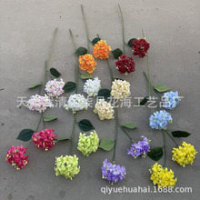 新款2头天使绣球仿真花 凤仙花婚礼路引插绢花婚庆木绣球外贸假花