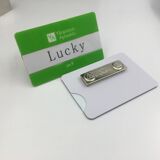 Креативный бейдж из пластиковой бумаги из ПВХ, производственная компания, карточка сотрудника, бейдж из эпоксидной смолы со сменным магнитным номером