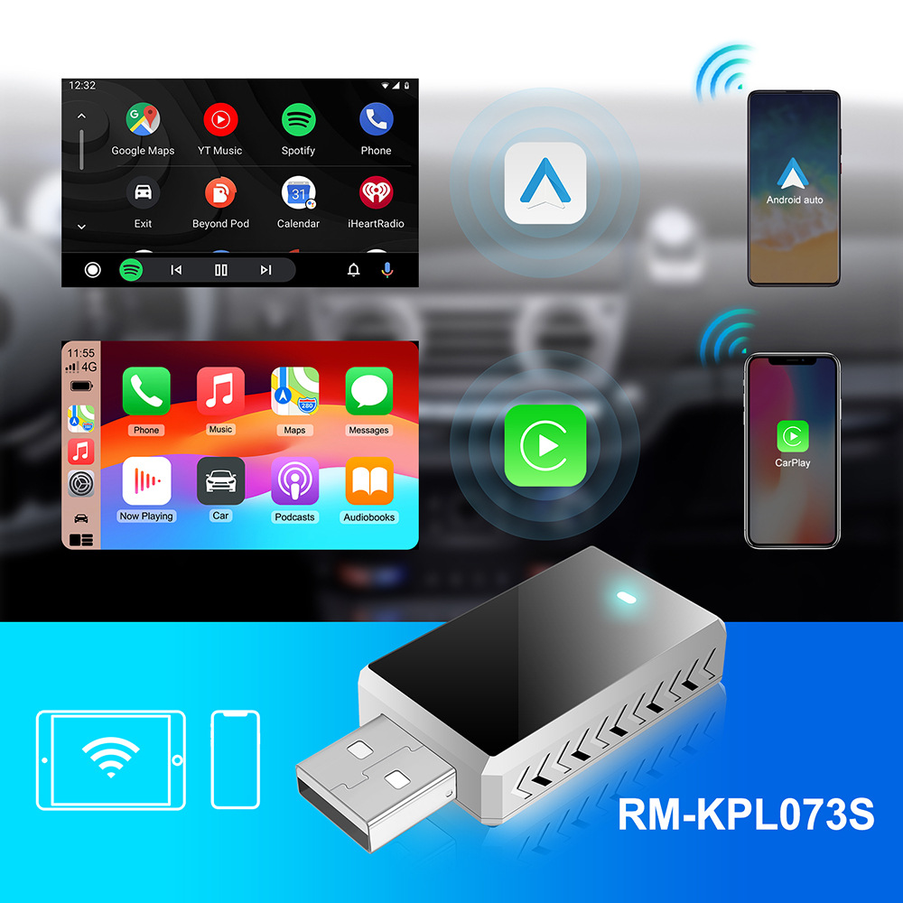 Luruibao Wireless Box 2-in-1 Apple Wireless CarPlay Box Android Auto Cross-Border New Product Adapter