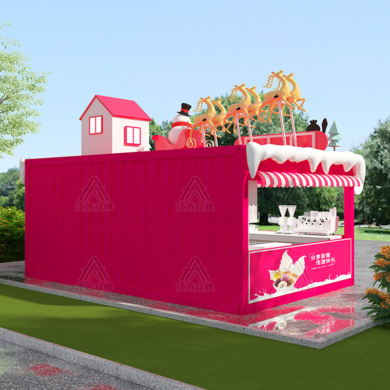 Contenedor casa móvil calle comercial celebridad de Internet tienda de té con leche cafetería tienda móvil quiosco quiosco tienda de lotería