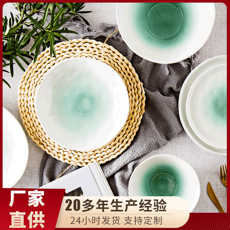 Cerámica vajilla tazón placa traje hogar moderno estilo simple vajilla al por mayor arroz plato vajilla cerámica