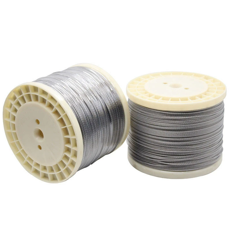 Трос из нержавеющей стали 304, мягкий тонкий стальной трос с пластиковым покрытием 0,8/1 мм 1,2 мм 1,5 мм 2,5 мм 3 мм 4 мм 6 мм