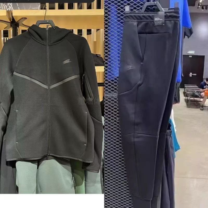 Spring and autumn men's jacket, new spring and autumn air-layer cotton knitted hooded zip-up sports casual top jacket