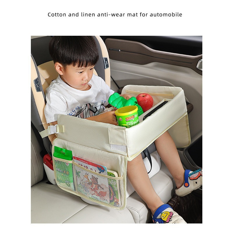 Car Kidsren's Table Seat Tray Kidsren's Car Storage Small Table Waterproof Dinner Plate Multi-Function Stroller Tray