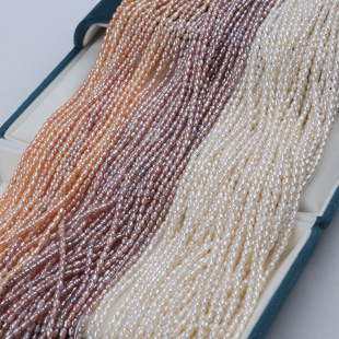Promotional Special Size 2.8-3.2mm Rice Bead Pearl String Freshwater Rice Pearl Semi-finished DIY Handmade Material