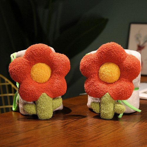 New Summer Flower Hug Blanket Fleece Office Nap Air Conditioning Blanket Roll Blanket Student Nap Blanket