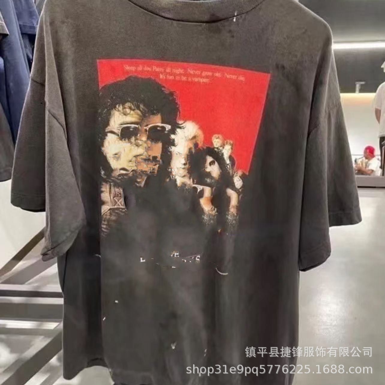 クロスボーダーの新型欧米のファッションブランドのレトロな水洗いは古い落書きをします。