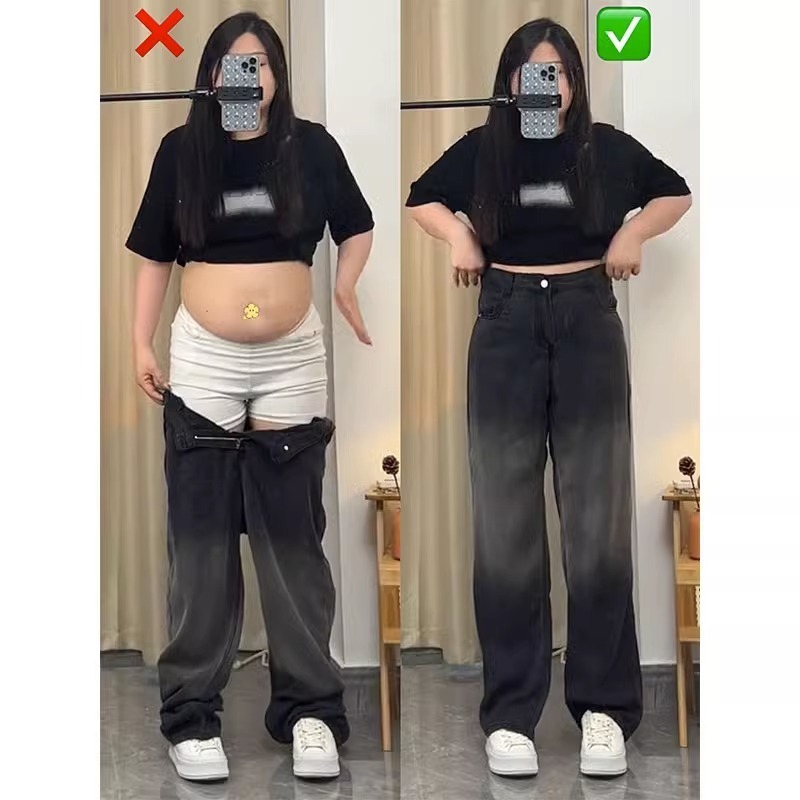ライトブルーテンセルジーンズ女性の夏の新しい大きいサイズファットガールmmハイウエストストレートスリムドレープアイスシルクパンツ|undefined