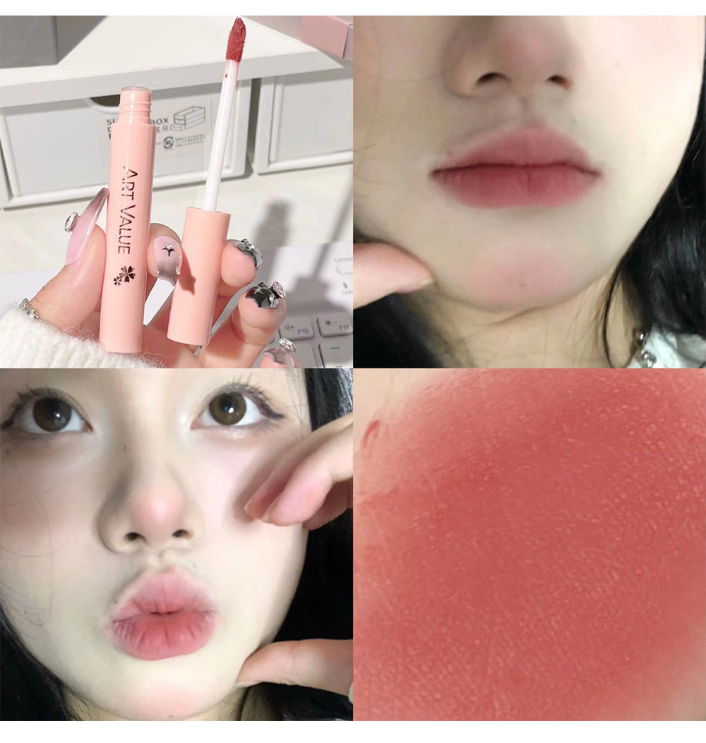Art Value Matte Soft Lip Gloss Necklace Set, Smooth matte lip gloss Moisturizing with Sparkling Lip gloss, a popular online style undefined