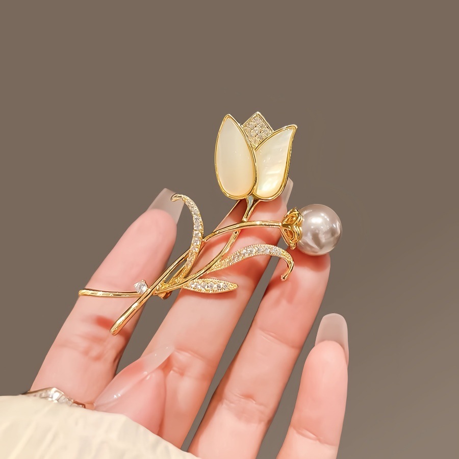 Spilla di perle elegante e di lusso, stile foresta, da donna, accessorio per abbigliamento, regalo di nicchia._voghion.com
