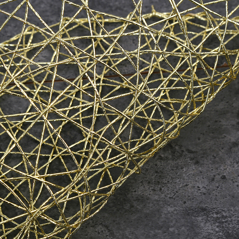Creatividad transfronteriza hueco tejido almohadilla aislante de dorado alambre entrelazado almohadilla de mesa de comedor occidental almohadilla de mesa