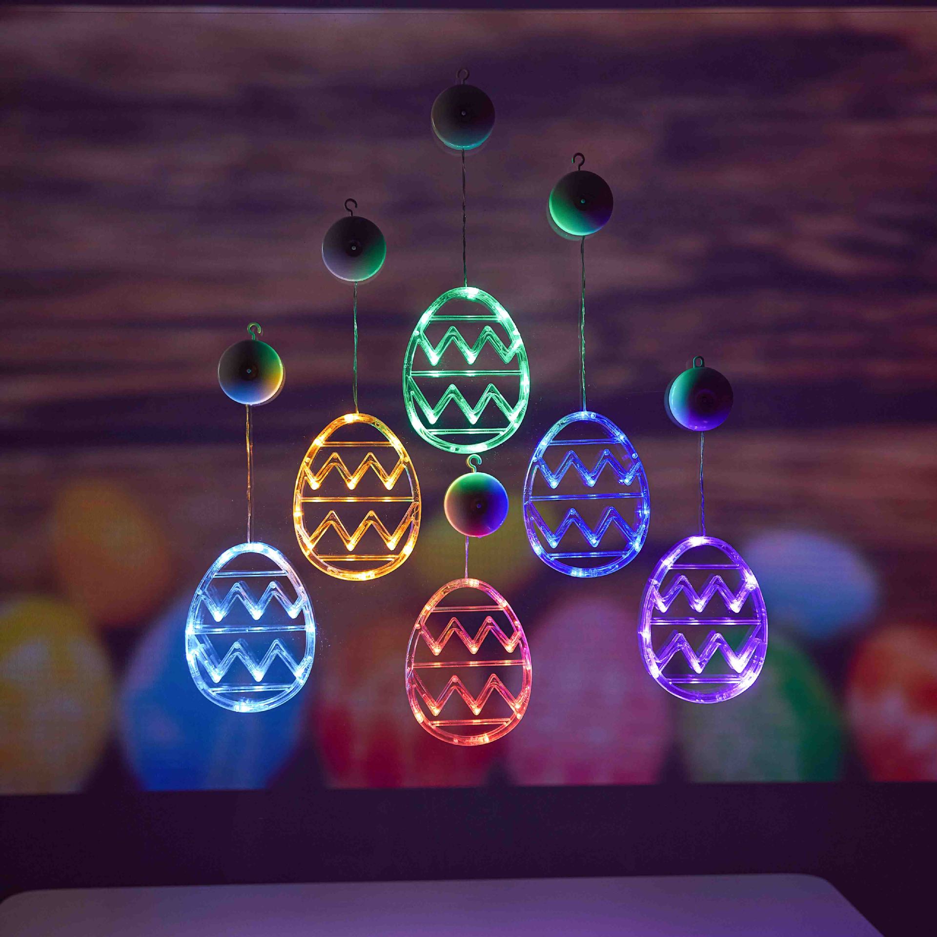 Amazon caliente nueva Pascua ventosa luz luminosa decoración fiesta linterna lindo colgante decoración de Navidad