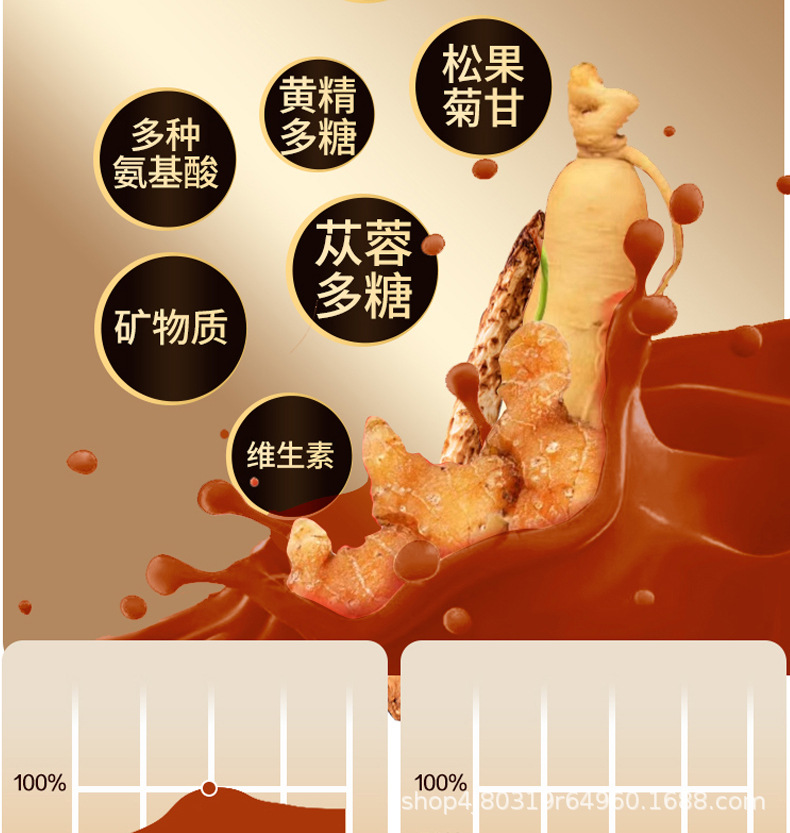 Fresh Cistanche Polygonatum Ginseng NFC Original Juice Ready to Drink Herbal Wellness Beverage in use