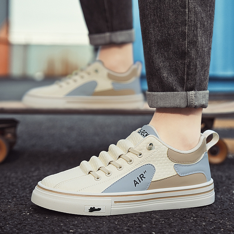 2025 primavera de zapatos de suela baja para hombres, zapatos de cuero para estudiantes, zapatos deportivos casuales de transmisión en vivo, zapatos de moda para hombres