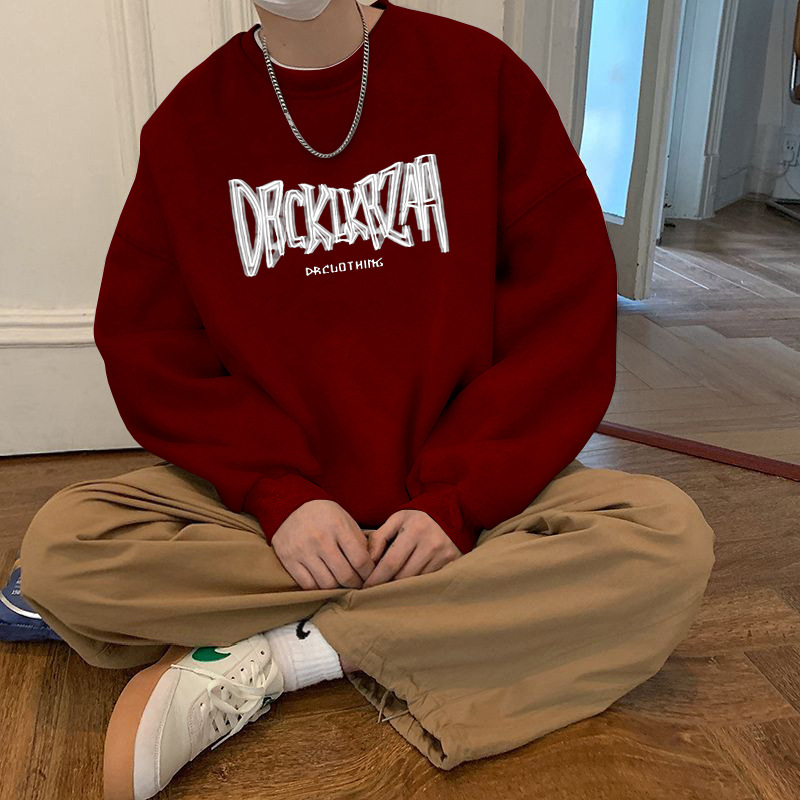 버건디 라운드넥 스웨트셔츠 레귤러 스타일-2350 [GL]