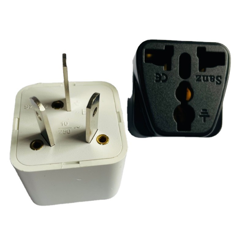 纯铜三扁脚10A美欧德法英澳规转墙插电源转换器澳标转换插头插座