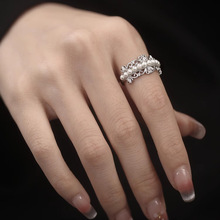 �ٽz�ʹڐ��Ľ�ָŮ���პ������S925��y�_��ָ�h��������ʳָ��