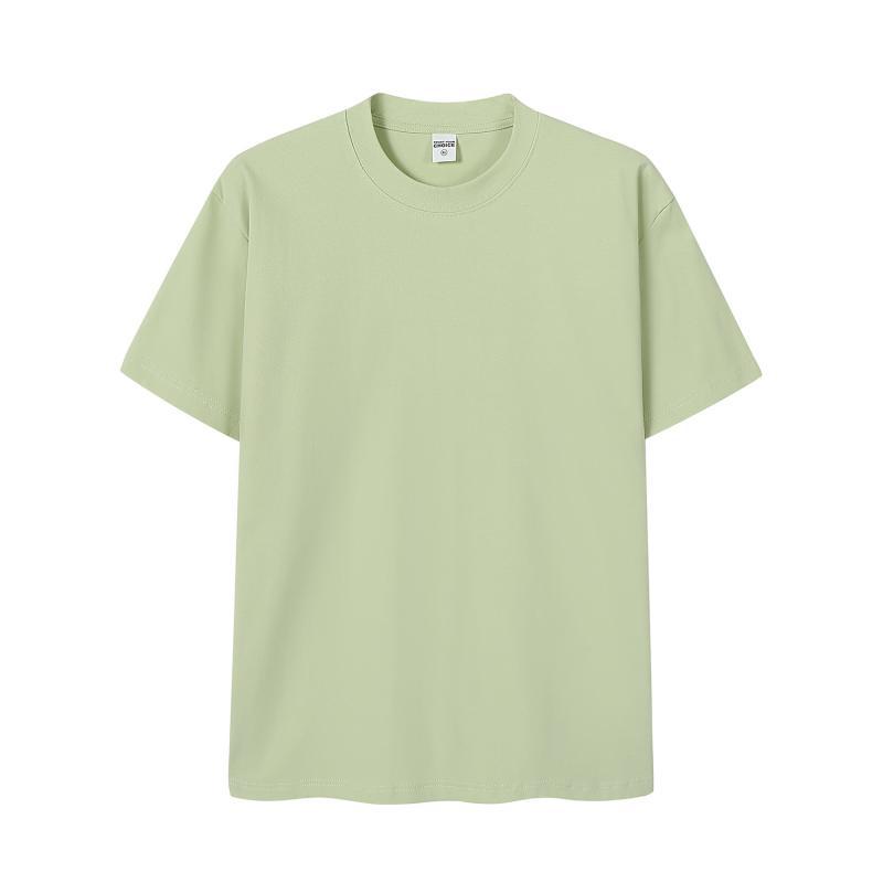 Camiseta de cuello redondo regular de hilo de spandex pesado de 230g, moda de verano