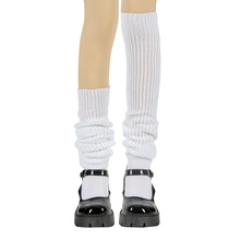 ECIEXI日系二代泡泡襪大象襪 日本長筒毛線針織寬松白色堆堆襪