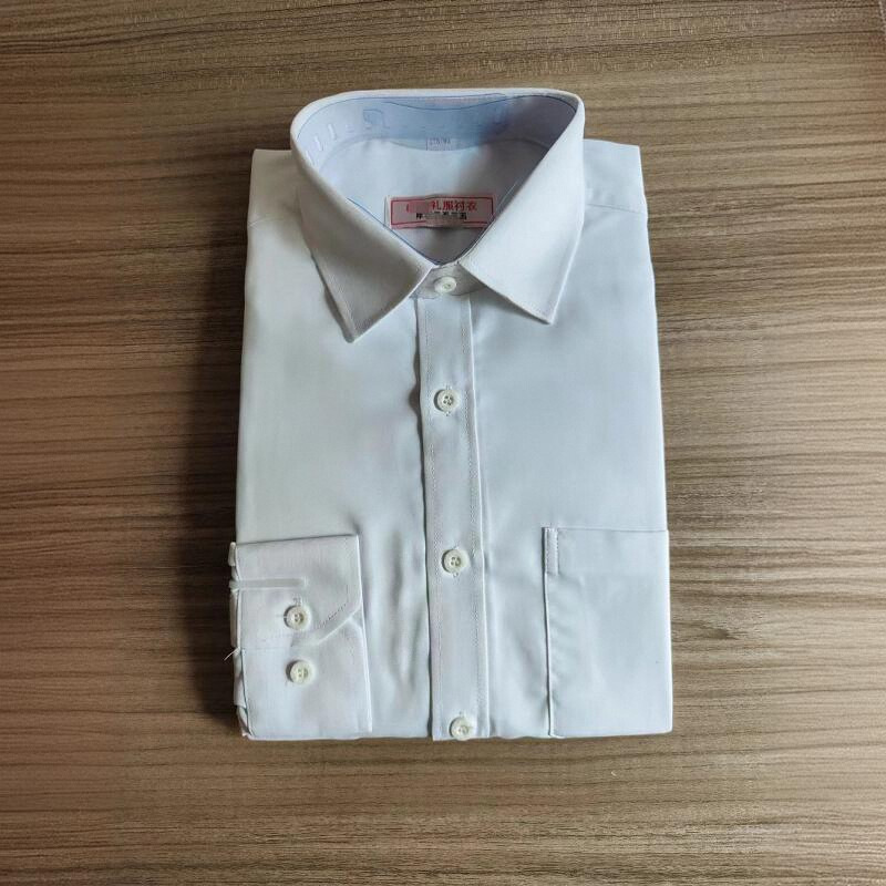 乐队白内衬长袖白衬衣男女款婚礼宴会演出升旗护卫礼服纯白衬衫