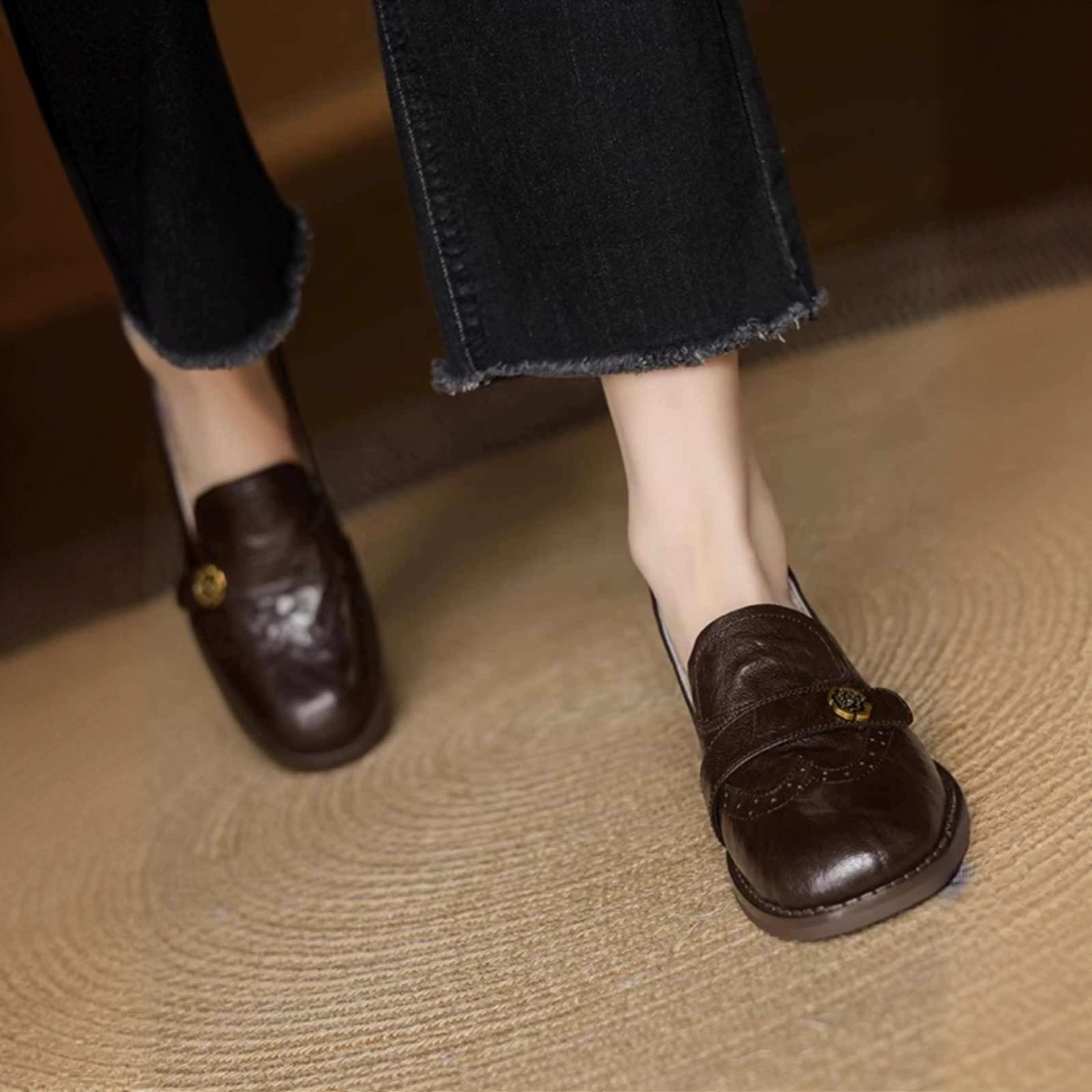 Мягкая кожа плюс бархат маленькие кожаные ботинки хлопковые ботинки женские британские меховые ботинки теплые ботинки Lefu одиночные ботинки черные мягкие кожаные ботинки zj