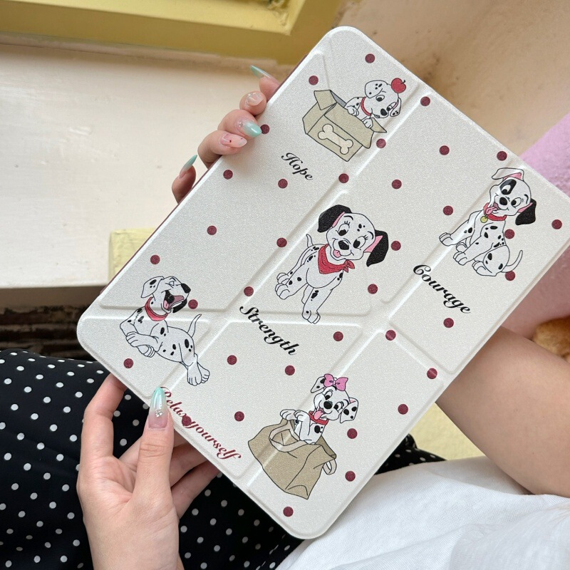 3+Y Red Polka Dot Dog Suitable for iPad Pro 2021 Version (11inch) Tablet Protective Cover for Women