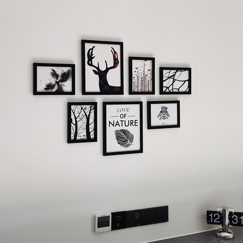 Pequeña pared Nórdico decorativo foto pared Punch-libre pared decorativo foto marco dormitorio colgante de pared marco de fotos ins marco de fotos