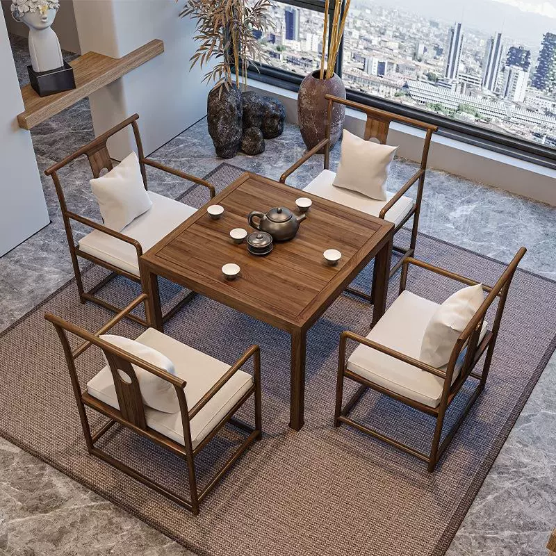 A8L Новый китайский стиль из цельного дерева чайный стол и стулья комбинированные четыре стола бревно восемь бессмертных
