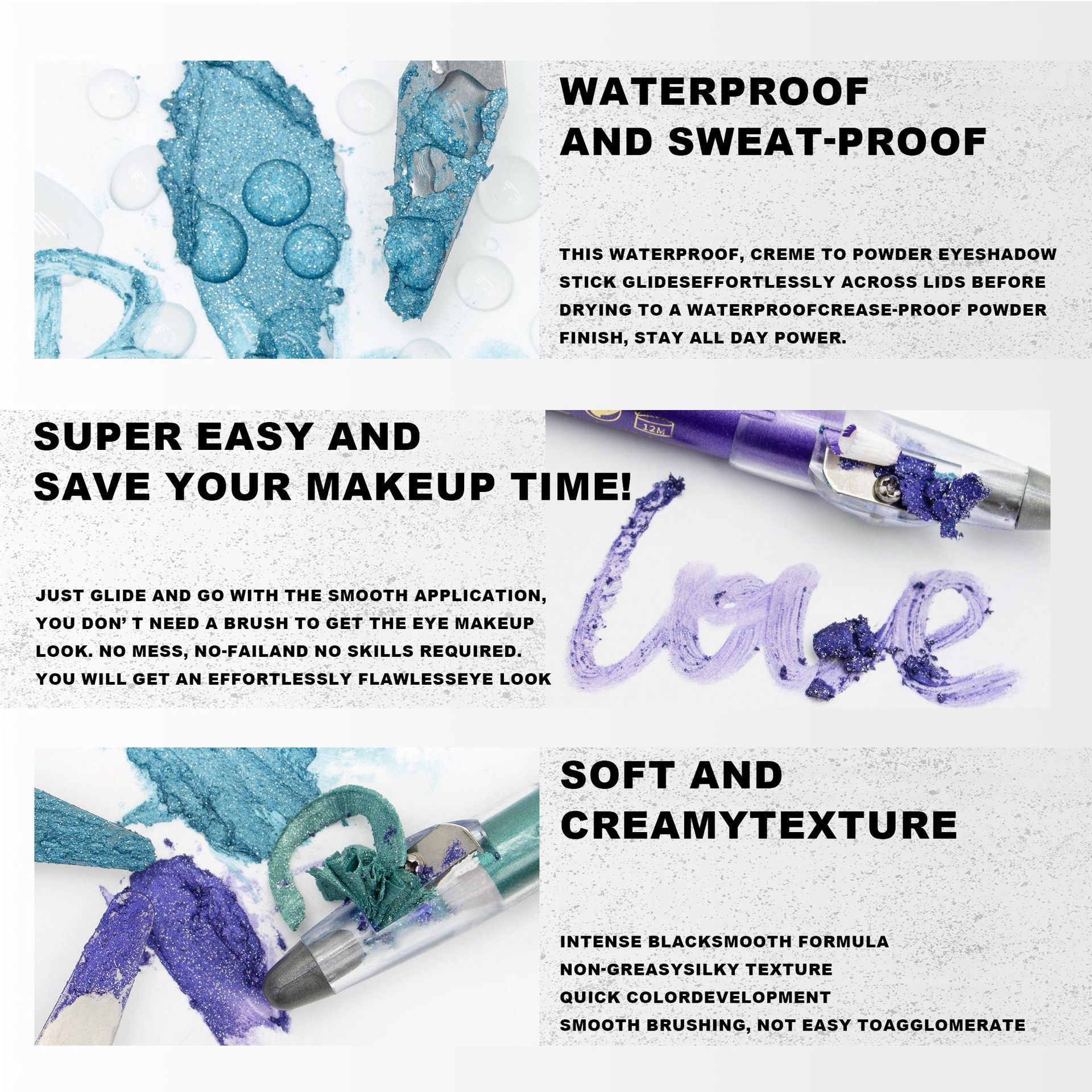 SHCOETY Cross-border exclusive 10-color pearlescent eyeshadow pen, non-smudging, pencil sharpener, eyeliner, and bed pencil foaming Item Picture