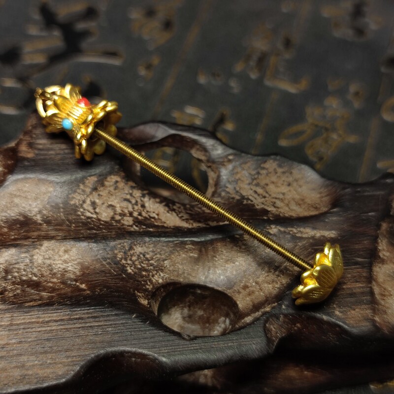 Xizang-style copper lotus Diamond threaded rod connection universal buckle agate Leech characteristic round beads Sky beads accessories holder Xizang-style copper lotus Diamond threaded rod connection universal buckle agate Leech characteristic round beads Sky beads accessories holder