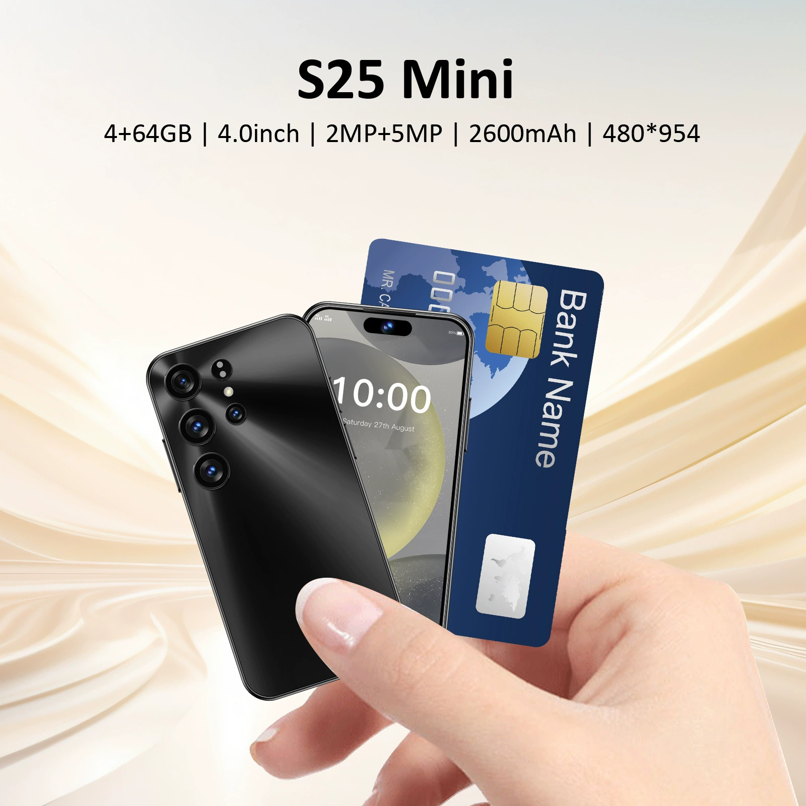 Маленький мобильный телефон, умные часы S25, 0 дюймов, 64 ГБ
