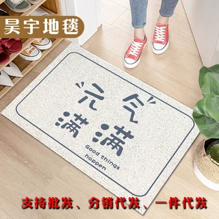 简约风创意家用入户地垫玄关刮泥蹭土防滑脚垫pvc可裁剪丝圈地垫