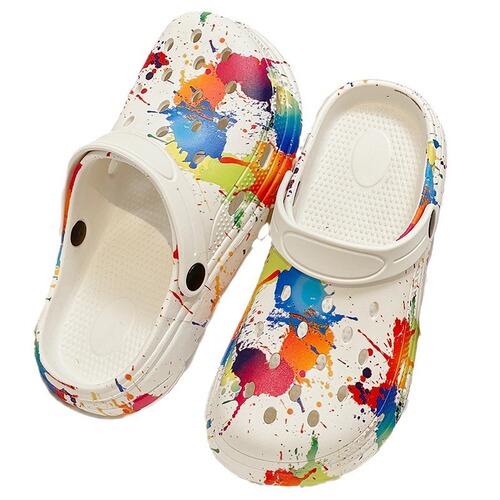 2025 Women's High Heel Summer Hole Hole Shoes Women's Outdoor Wear Thick Sole Cute Student Home Fashion Cap Toe Sandals