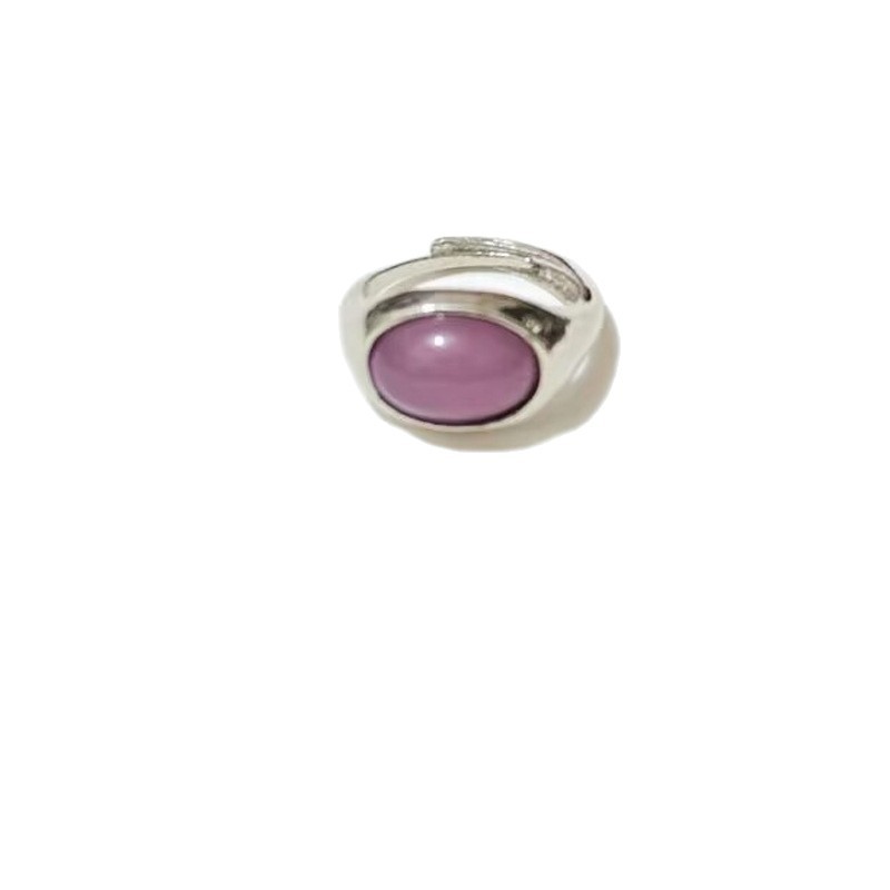 925 anillo de plata de moda femenina dedo índice simple imitación de anillo de jade Tian in-mode anillo coreano en línea viento frío